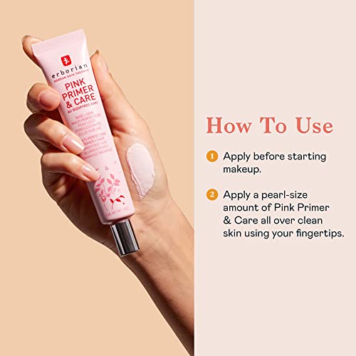 Erborian Pink Primer & Care, Multifunctional Pore?Blurring Cream & Hydrating Rosy Makeup Base, Moisturizing and Smoothing Effects, Korean Skincare