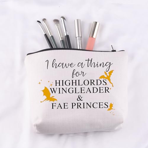 UJIMS 4th Wing Merch Fantasy Book Romantasy Dragons Rider Makeup Bag Dragons Lover Gifts Fantasy Reader Gift (HighlordsWingleader)