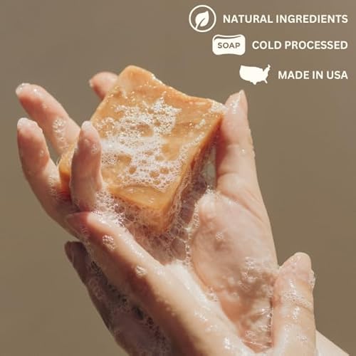 Patchouli Sandalwood Soap - Gentle Cleansing for Sensitive Skin, Earthy Scents - 3 Pack Handmade Soap