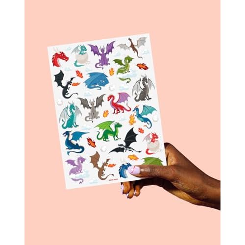 xo, Fetti Dragon Temporary Tattoos - 40 Silver Foil Styles | Magical Birthday Decorations, Fantasy Kids Party Favor, Wyvern Accessory, Mythical Bday Activity, Dinosaur Tats