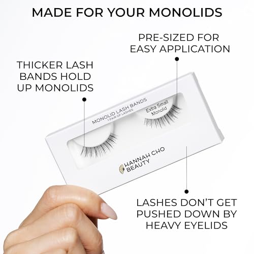 Best Lashes for Monolids - Very Small Size, Natural Eyelid Lifting Strip False Lashes - Made From Real Hair - Safe For Sensitive Eyes - Hannah Cho Beauty
