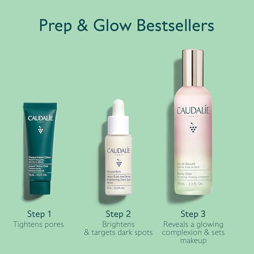 Caudalie Prep & Glow Best-Sellers Skin Care Gift Set - Full-Size Beauty Elixir + FREE Instant Detox Mask 15ml + FREE Vinoperfect Radiance Serum 10ml ($85 Value)