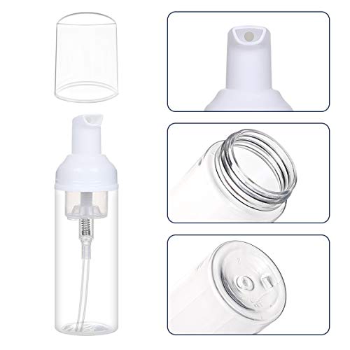 24 PCS Foam Pump Bottle Dispenser Refillable 2oz/60ml Empty Travel Size Foam Bottle for Lash Shampoo Hand Soap Shampoo Lash Cleanser Packaging Liquid Cleaning
