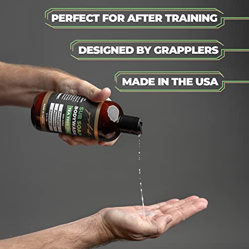 Gold BJJ Submission Soap Body Wash - Shower Gel Packed with Tea Tree Oil for Jiu Jitsu, Wrestling, MMA, and Boxing