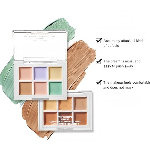 6 Colors Concealer Palette, Colour Correcting Makeup Palette, Long Lasting Smooth Lightweight Concealer And Contour Palette