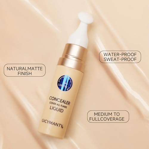 Liquid Concealer - Moisture Under Eye Brightener Concealer Makeup Full Coverage Lightweight, Vegan (Edium Beig)