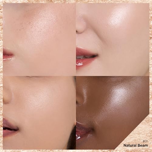Laka Dream Beam Highlighter, 2.8g/0.09oz, Hydrating Powderwith Hyaluronic Acid & Chamomile for Radiant, Long-Lasting Glow, Glass Skin, K-Beauty (#01 Natural Beam)