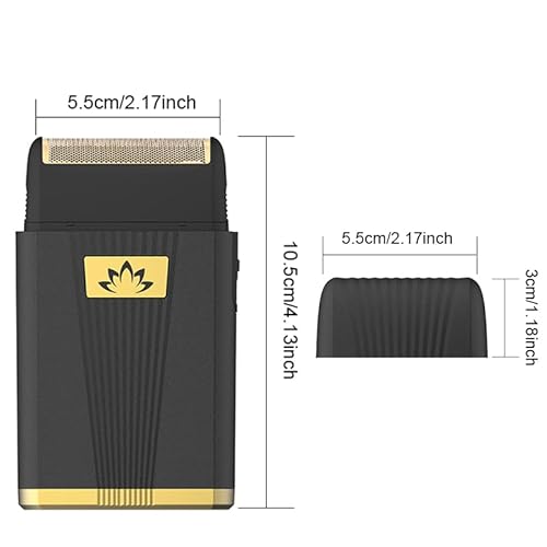 Roziapro Double Metal Foil Shaver Waterproof Close Shave Electric Razor Portable Beard Foil Shaver for Men, Gifts for Men (Gold)