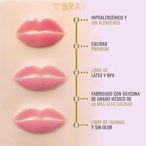 BRAWNA 3D Lip PMU Practice Skin - 10 Lip Shapes - Lip Tattoo Practice Skin ? PMU Supplies