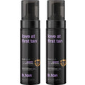 b.tan Violet Self Tanner Mousse Bundle | Love At First Tan - Best, 1 Hour Express Sunless Tanning Foam, Cancels Orange Tones, Dark Bronzing Glow, No Fake Tan Smell, Face & Body, 6.7 Fl Oz, Pack of 2