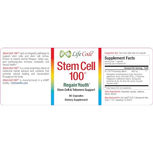 Life Code Stem Cell 100-100% Vegetarian Anti-Aging & Stem Cell Supplement