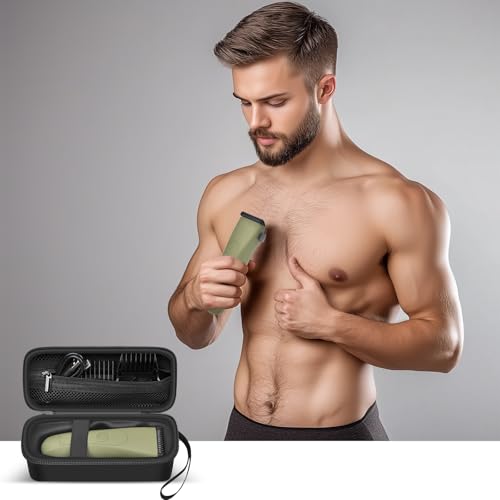 PAIYULE Case for MANSPOT for Meridian Body Hair Trimmer for Men, Electric Beard Shaver Storage Holder for LADYSPOT Pubic Razor and Extra Blade Heads- Box Only (Black)