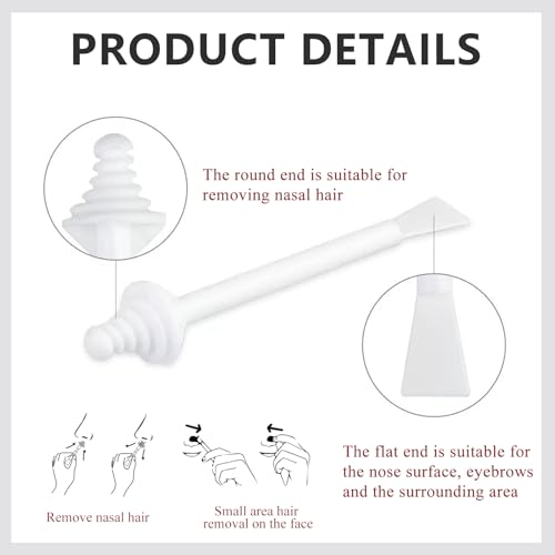 100 Pcs Nose Wax Sticks, Disposable Plastic Nasal Hair Applicators, Dual-Ended for Nose/Ear/Eyebrow/Upper Lip, Painless & Easy-to-Use, Suitable for Men & Women, Home & Travel Use