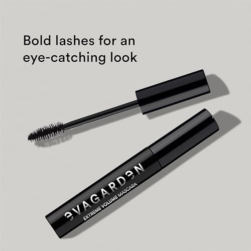 EVAGARDEN Extreme Volume Mascara - Coats Lashes for Durable, Thick Finish - Active Ingredients Protects - Soft Cream Wraps Hairs in Each Application and Lengthens with Lifting Agents - 0.3 oz