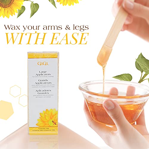 GiGi Wax Sticks for Hair Removal ? Large Wax Applicator Sticks, Wooden Waxing Stick for Arms, Legs & Body Waxing, 1 Pack