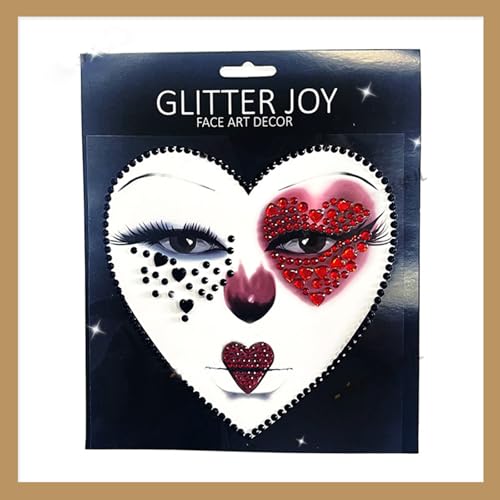 2 Pcs Halloween Face Gems Jewels Tattoos Day of The Dead Queen of Heart Makeup Peach A Women Face Rhinestone Crystal Stickers Face Eye Tattoos for Halloween Cosplay Festival Rave Party Outfit