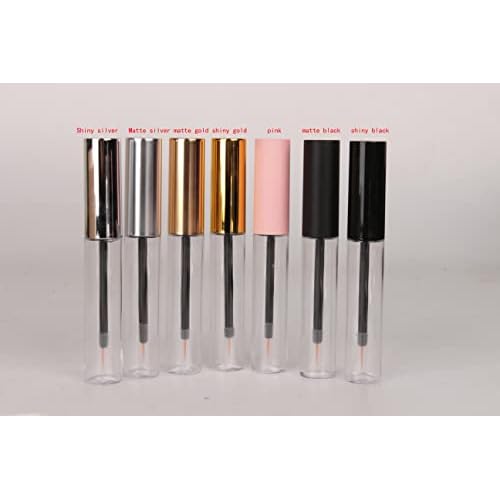 COSIDEA 12PCS Empty plastic Matte Silver 10ml Eyeliner tubes packing Vials Bottle Containe Eyeliner Brush Applicator for DIY Eyelash Growth Oil