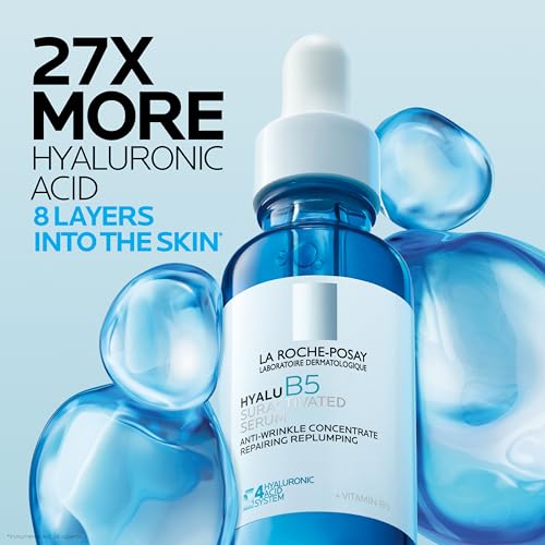 La Roche-Posay Hyalu B5 Pure Hyaluronic Acid Serum for Face, Vitamin B5 + Hyaluronic Acid + Madecassoside, Hydrating Serum Visibly Plumps Skin, Sensitive Skin Safe, Anti Aging, Oil-Free