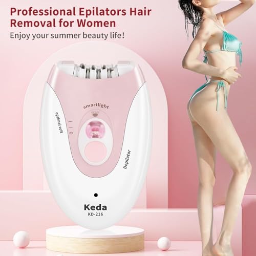 Facial Epilator for Women, Lady Epilators Hair Removal for Face, Epilators with LED Light, Two Speed Hair Removal Device, Epilator for Women, Pluxy Facial Hair Removal for Bikini Arm Legs Armpits