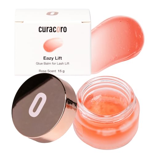 Curacoro Eazy Lash Lift Glue Balm 15g (Rose Scent), Nourishing Lash Lift Adhesive for Eyelash Curling & Lamination | Hydrating, Long-Lasting Lash Lift Balm