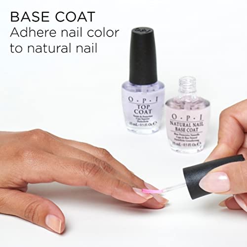 OPI Nail Polish Top and Base Coat, Protective High-Gloss Shine, 0.5 Fl Oz, Natural