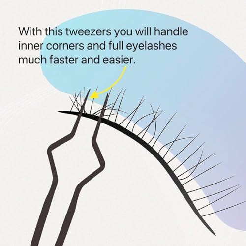 Ms.Queen Isolation Tweezers for Eyelash Extensions,V-Groove Design Precision Tips Isolation Eye Lash Tweezers,Easy to Use Application Tools for Lash Artist,Gold