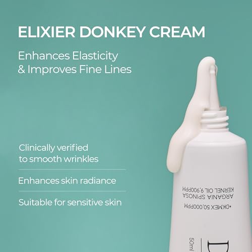 Elixier Donkey Cream | 50ml 1.69 Fl.Oz | Skin Radiance | Moisturizing | Wrinkle Improvement | Donkey Milk | Hypoallergenic | Korean Skincare