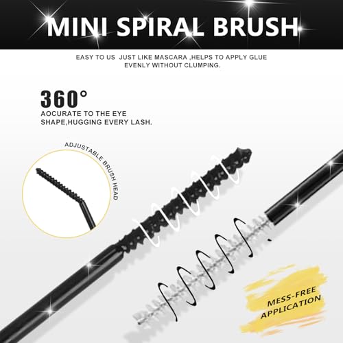 Lash Bond and Seal, 2-in-1 Eyelash Glue for Clusters, Waterproof & Latex-Free Lash Adhesive, Long-Lasting 72H+ Hold, Non-Irritating Black Bond for DIY Eyelash Extensions at Home (5ml+5ml)