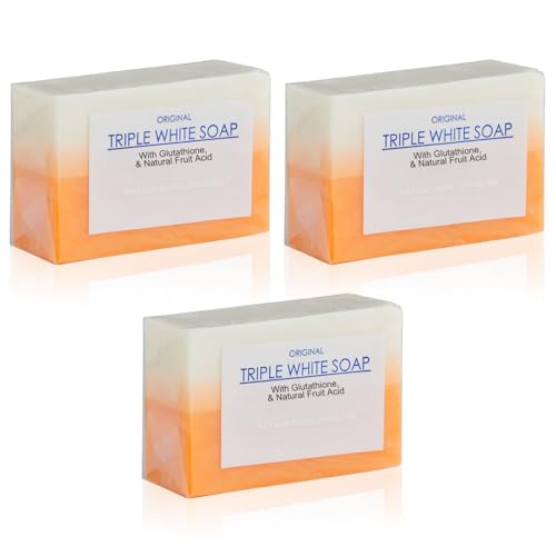 Triple Action Radiance Soap Bar ? Cold-Processed Deep Cleansing & Exfoliating Formula for Face and Body - Reduces Uneven Skin Texture - Nourishing, Gentle, Non-Drying - 150g x 3 Bars