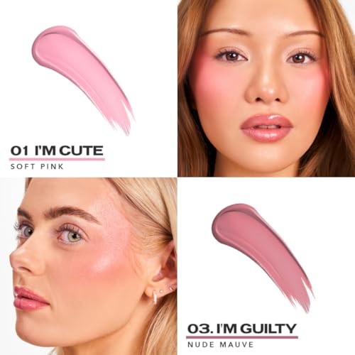 Sacheu Cheek STAY-N Liquid Blush for Cheeks ? High Pigment, Buildable, Lightweight Cream Blush for Dewy Radiant Flushed Cheeks ? Long-lasting & Cruelty Free, Pretty in Pink Duo