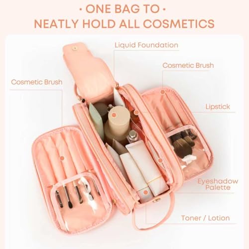 Travel Makeup Bag for Women, Large Capacity Waterproof Cosmetic Bag, Portable Toiletry Bags£¬Pouch with Divider & Handle