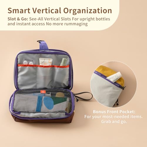 morning deer Large Toiletry Bag Travel Bag with Hanging Hook,Dry-wet Separation Makeup Cosmetic Bag Shaving Kit Travel Organizer for Accessories, Shampoo,Toiletries,Gym,Camping