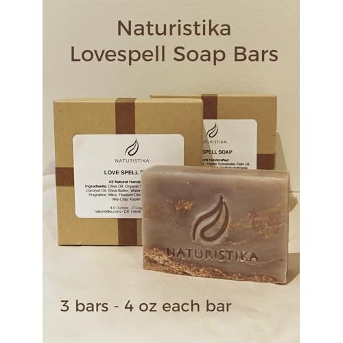 Love Spell Fragrance Soap Bar. Vegan All Handcrafted with Natural and Non-GMO ingredients. Face and Body Soap for Women and Teens. Handmade in USA. (3 Bars, 4.0 oz each)