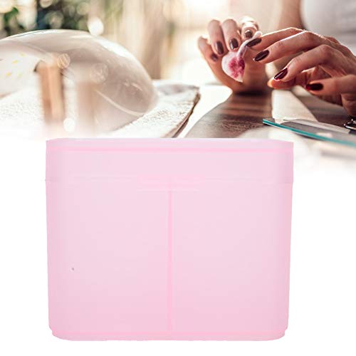 2 Grids Nail Storage Box Nail Polish Remover Pad Storage Box Container Box Plastic Box Transparent Box Makeup Storage Box Safe and Hygienic Suitable for Home Salon(PINK)