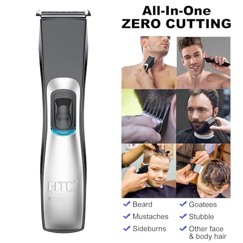 HTC Men's Hair Clippers & Beard Trimmer Grooming Kit All-in-One Professional Electric Haircut Kit, Fully Washable, Corded & Cordless Use with Trimmer Hair and Body Care