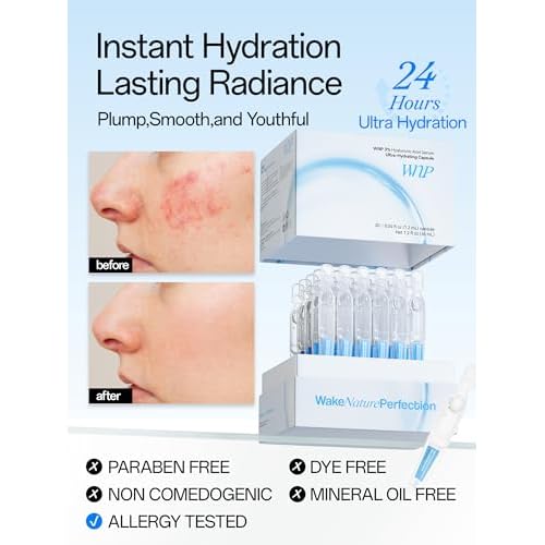 WNP Ultra Hydrating Serum 3% Hyaluronic Acid Smoother Skin|Pre-makeup SkinCare|Anti-Aging serum for face Single-Use Vials Skincare|for Sensitive skin|4D Hyaluronic Acid (60 vials)