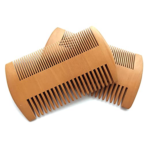 4 Pcs Wooden Beard Comb Double Sided Mustache Comb Beard Grooming Comb Fine Tooth Mustaches Comb Facial Hair Styling Comb for Men
