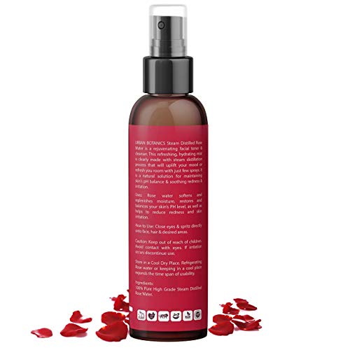 UrbanBotanics¢ç Pure & Natural Rose Water/Skin Toner - 6.76 fl. Oz - Steam Distilled - Gulab Jal - Organic - Chemical Free