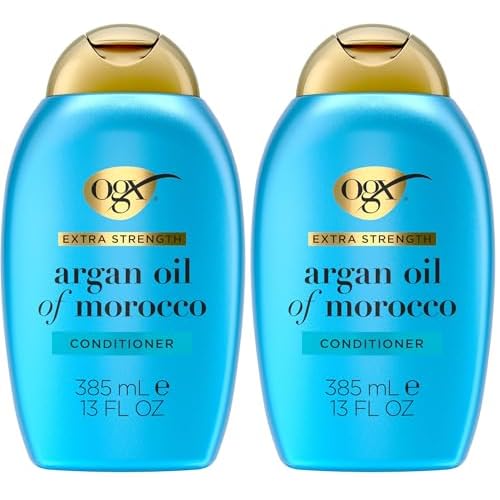 OGX Brand Extra Strength Hydrate & Repair Conditioner, 13 Fl Oz (Pack of 2), Infused with Cold-Pressed Argan Oil of Morocco for Dry, Damaged Hair, Paraben-Free, Sulfate-Free Surfactants