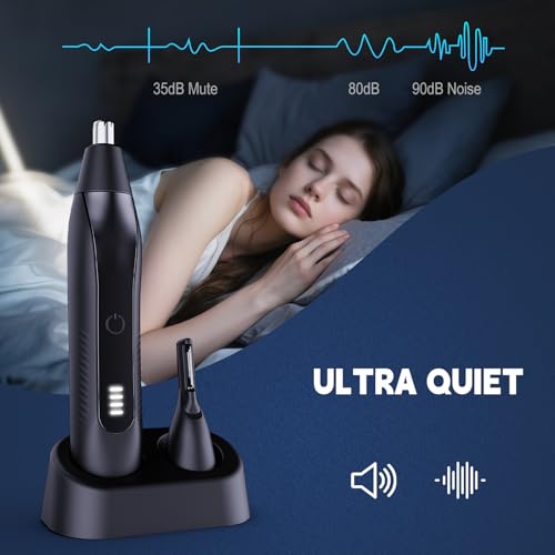 Nose Hair Trimmer for Men - 16000RPM Motor, LED Power Display, Portable Electric Ear & Eyebrow Grooming Kit, Nose Hair Cutter & Remover, Face & Body Clipper, Gift for Men
