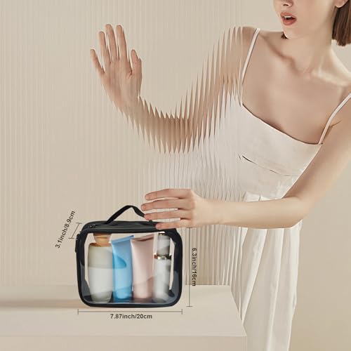 ANRUI Clear Toiletry Bag, 5 Pack TSA Approved Toiletry Bag with Handles, Quart Size Travel Makeup Bag for Women Men, Clear Travel Bags for Toiletries Carry on Airport Airline, Mix