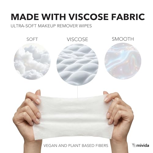 mivida Hypoallergenic Makeup Remover Wipes Individually Wrapped with Vitamin E, Plant-Based Face Wipes, Alcohol Free, Fragrance Free Makeup Wipes Travel Size, (5 pouches x 40 Wipes) Total 200 ct