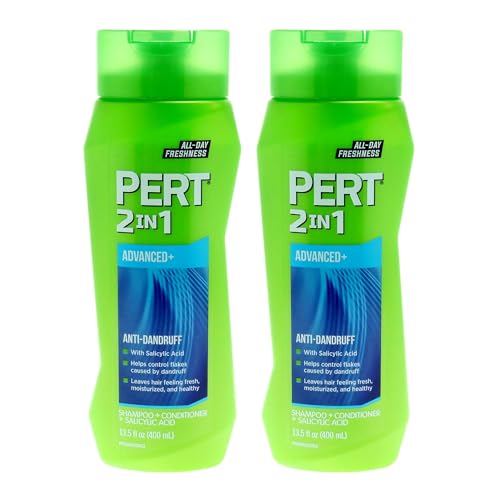 PERT Anti-Dandruff 2 in 1 Shampoo and Conditioner - Advanced with 2 Percent Salicylic Acid - Dandruff Shampoo with Zinc - 2 pc