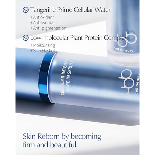 LBB Cellular Intensive Care In Serum - Vegan Antioxidant Lifting Face Serum - Improves Skin Elasticity, 24h Lasting Moisturizing - Tangerine Cellular Water, Ectoine, Peptides, 1.01 fl.oz.