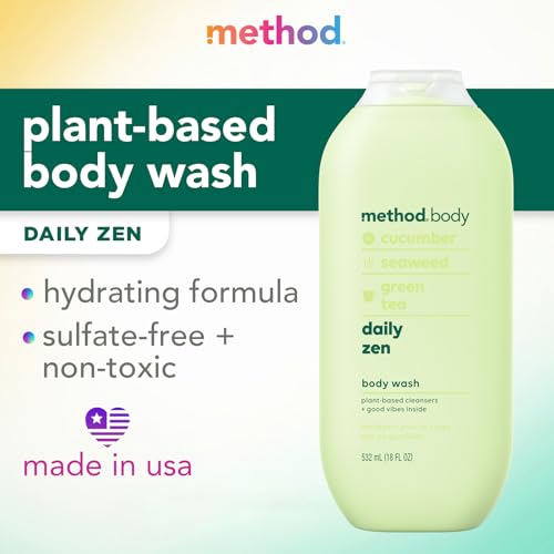 Method Body Wash, Daily Zen, Paraben and Phthalate Free, 18 oz (Pack of 2), Detoxifying