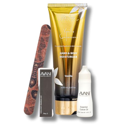 AVANI Dead Sea Cosmetics Women¡¯s Premium Quality Nail Care Kit ? Includes Cuticle Oil, Nail Buffer, Nail File, Mineral Moisturizing Hand and Body Lotion.