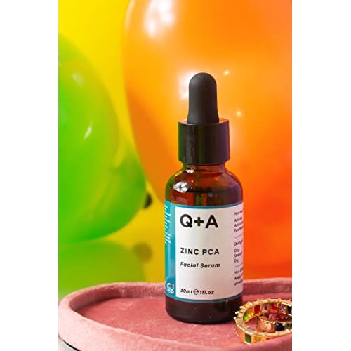 Q+A Zinc PCA Facial Serum (30ml), 99% Natural, Pore-Refining & Firming Serum with Zinc PCA and Reishi & Shiitake Mushrooms, Reduces Redness & Blemishes, Fragrance Free, Vegan & Cruelty Free Skincare