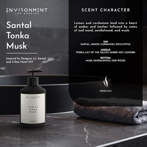 ENVIRONMENT Inspired by 5-Star Resort 1HT Hand Soap, 300ml Luxury Liquid Hand Soap (Santal | Tonka | Musk) Home Essentials, Kitchen & Bathroom Soap, Hand Wash, Vegan & Cruelty-Free