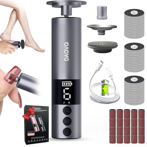 Electric Foot Callus Remover, 2-in-1 Cordless Pedicure Tools for Feet and Nail File with 80PCS Sandpaper Discs(3 Sizes), Aluminum Body with Adjustable Speed for Dead Skin, Cracked Heels & Home
