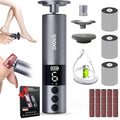 Electric Foot Callus Remover, 2-in-1 Cordless Pedicure Tools for Feet and Nail File with 80PCS Sandpaper Discs(3 Sizes), Aluminum Body with Adjustable Speed for Dead Skin, Cracked Heels & Home